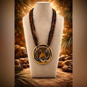 ✨ Carol Halmy Handmade Tiger Statement Necklace